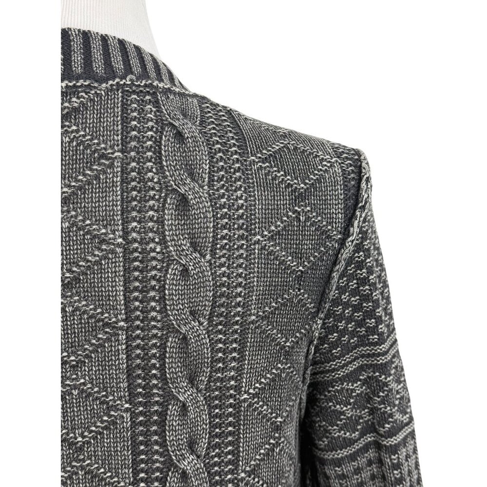 Free People Grey Patchwork Knit Duster Cardigan Sweater • Boho Coastal Cowgirl M - Picture 9 of 16